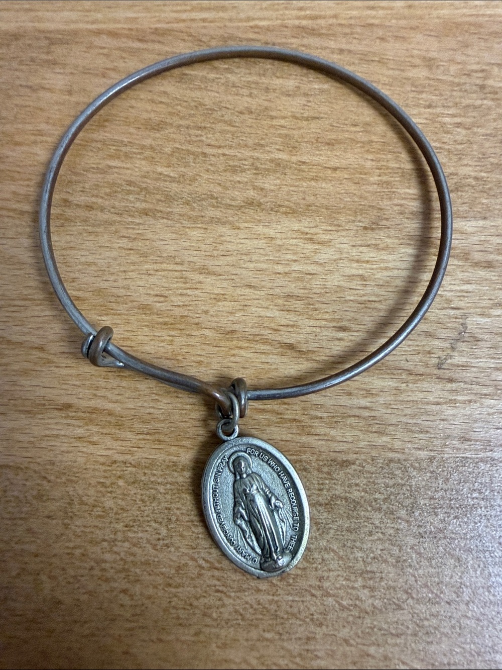 Italy Miraculous Mary religious bangle bracelet charm church Christian